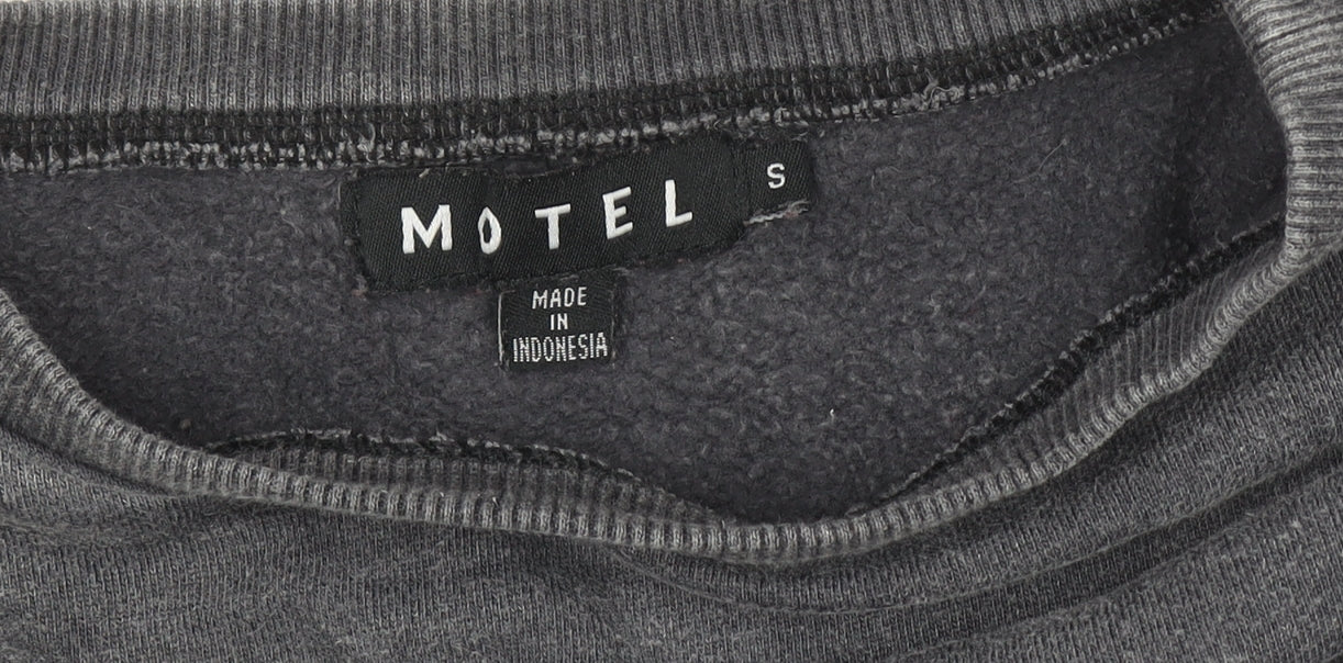 Motel Women’s Grey Angel Graphic Pullover Sweatshirt Size S