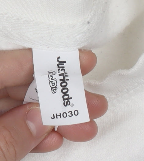 Just Hoods Women White Mama Slogan Sweatshirt Size S Cotton Blend