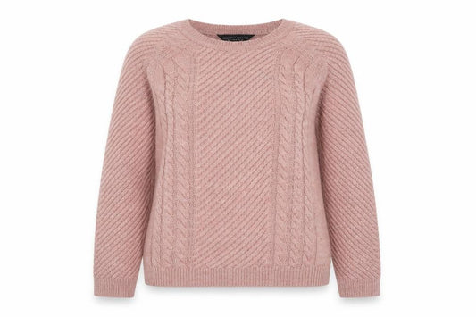 Dorothy Perkins Women's Pink Cable-Knit Acrylic Jumper Size 12