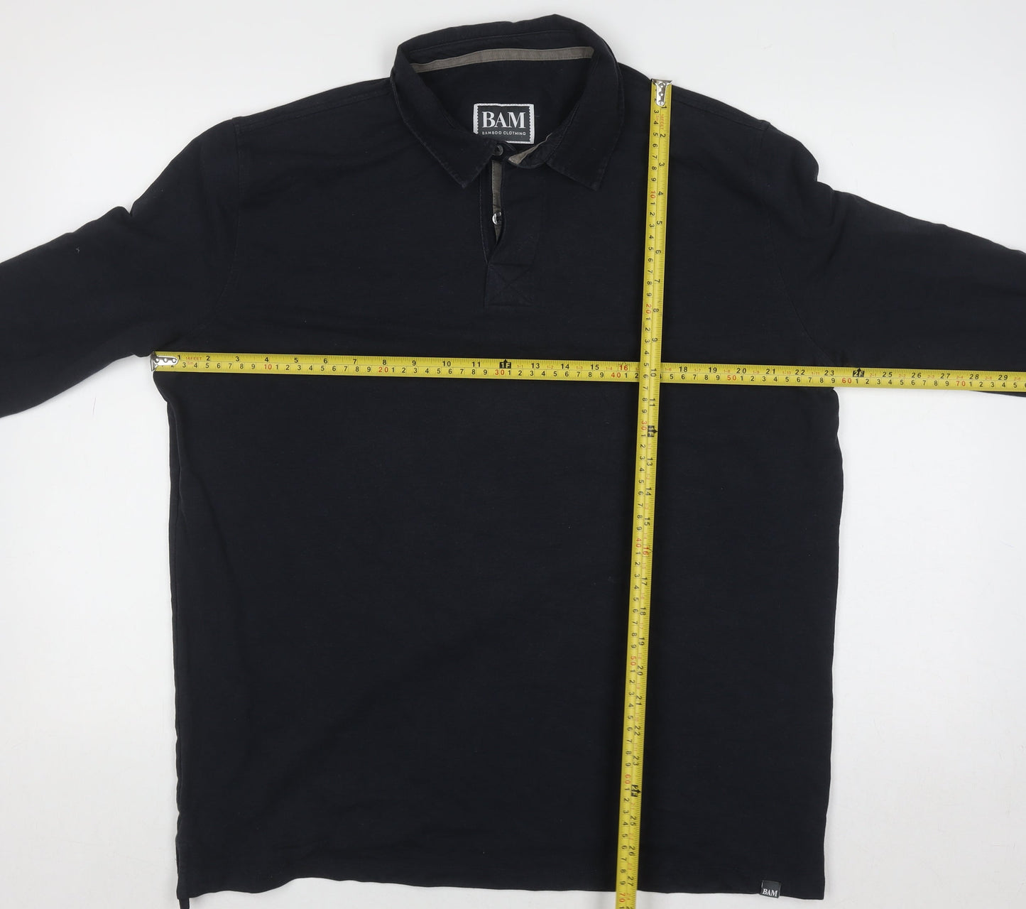 BAM Men's Black XL Long Sleeve Collared Casual Shirt