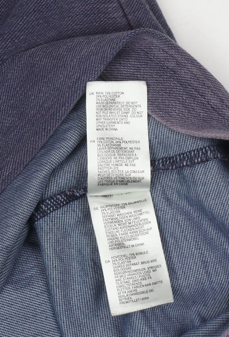White Stuff Women's Blue Shift Dress Size 10 Cotton Blend V-Neck 3/4 Sleeve