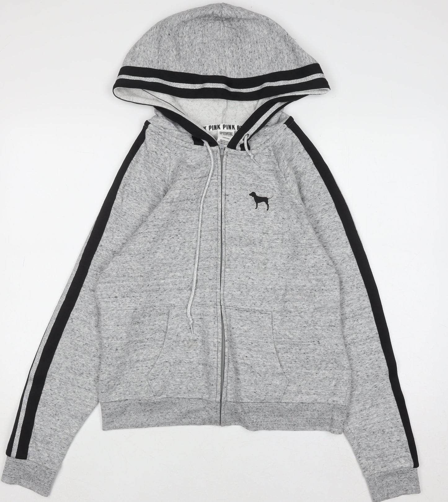 Victoria’s Secret PINK Women's Grey Full Zip Hoodie Size L