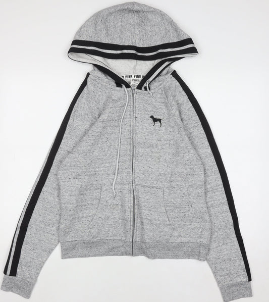 Victoria’s Secret PINK Women's Grey Full Zip Hoodie Size L