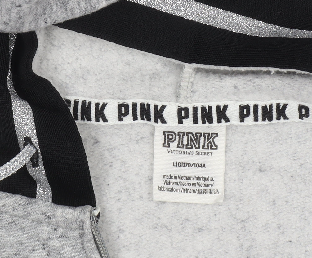 Victoria’s Secret PINK Women's Grey Full Zip Hoodie Size L