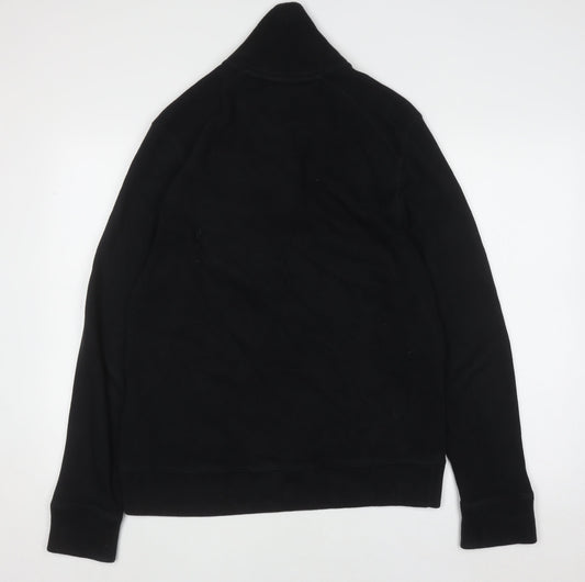 Ted Baker Men Black Cotton Henley Jumper Size L Classic Knit