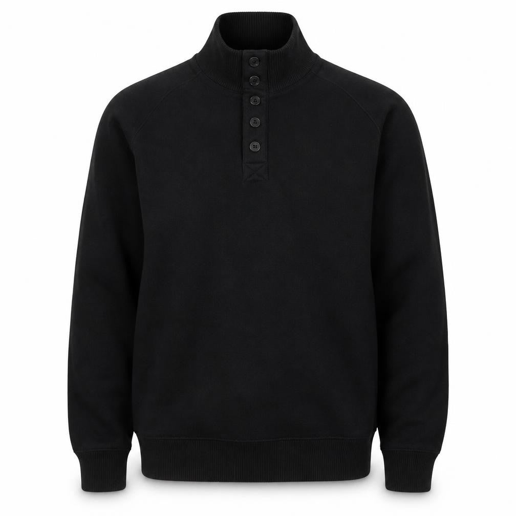 Ted Baker Men Black Cotton Henley Jumper Size L Classic Knit