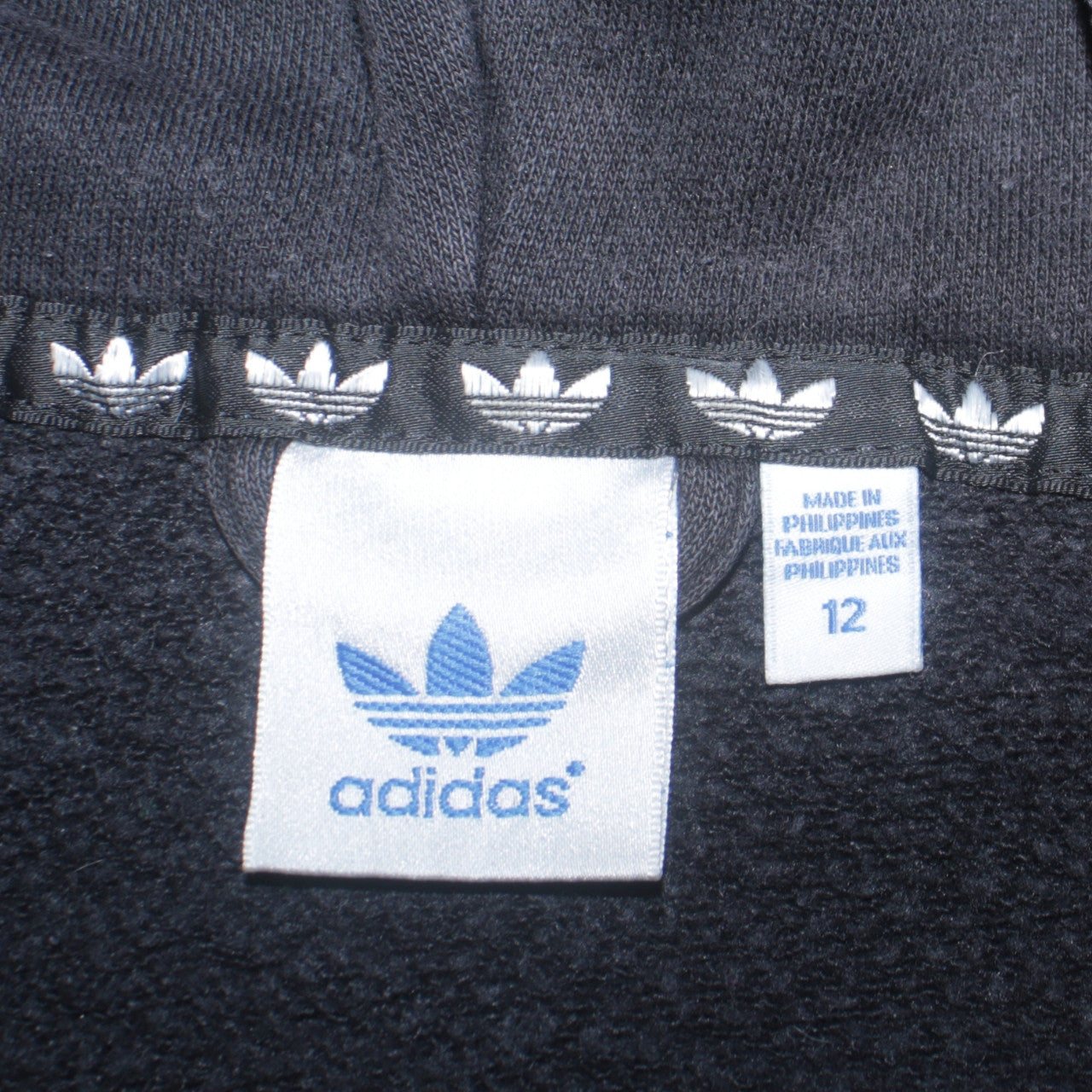 Adidas Unisex Black Grey Full Zip Hoodie Size M Sports Fleece