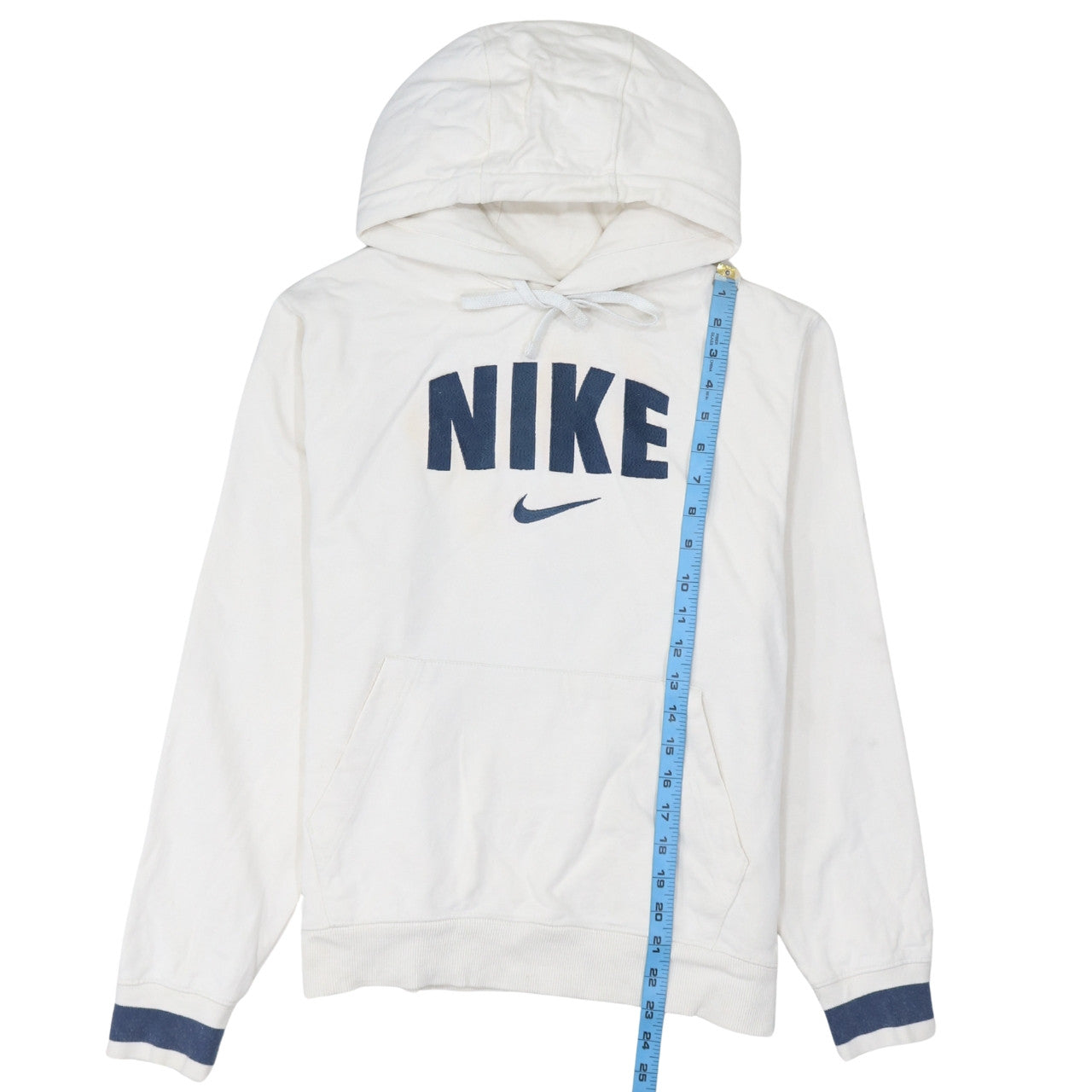 Nike Womens White Small Pullover Hoodie 100% Cotton Logo Print