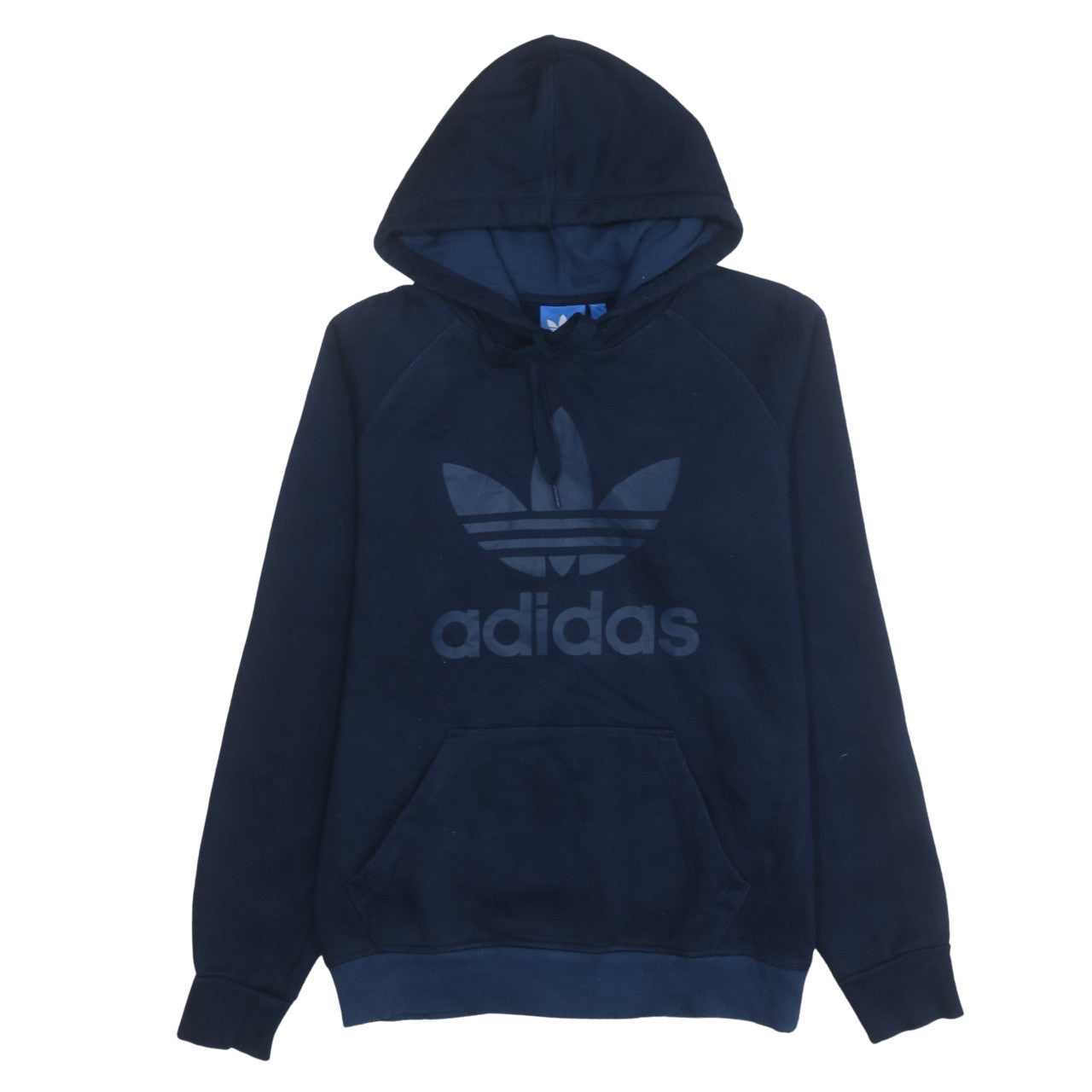 Adidas Men's Blue Pullover Hoodie Small Logo Graphic Fleece Sweatshirt