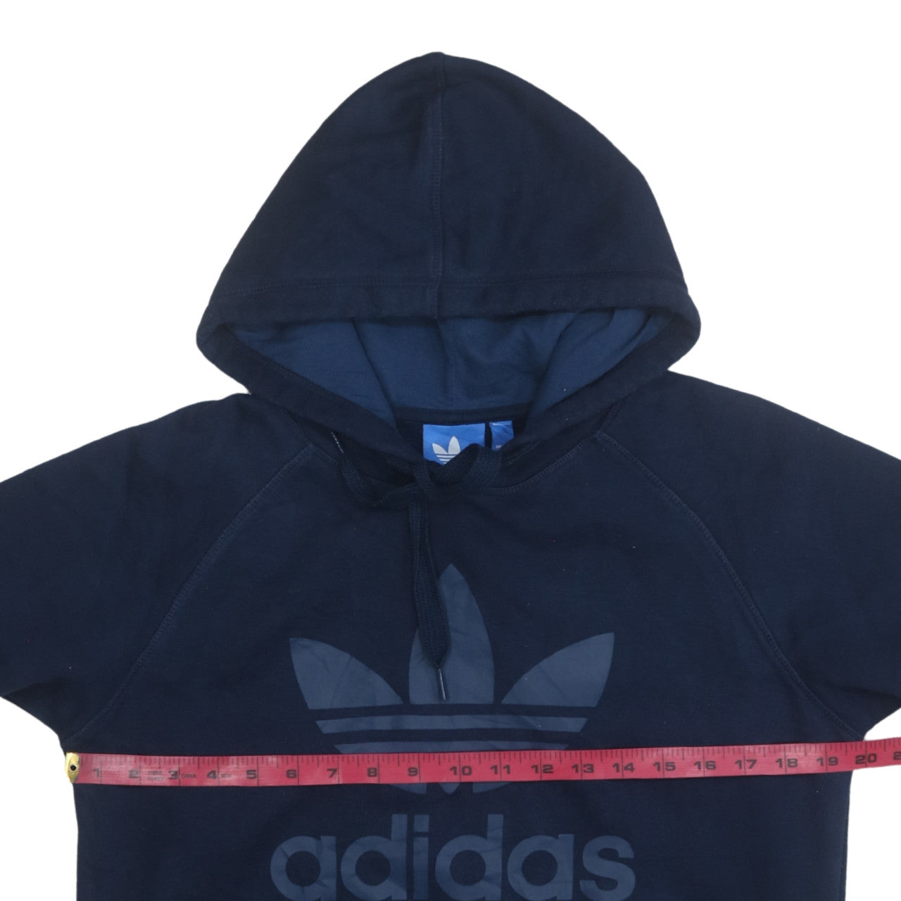 Adidas Men's Blue Pullover Hoodie Small Logo Graphic Fleece Sweatshirt