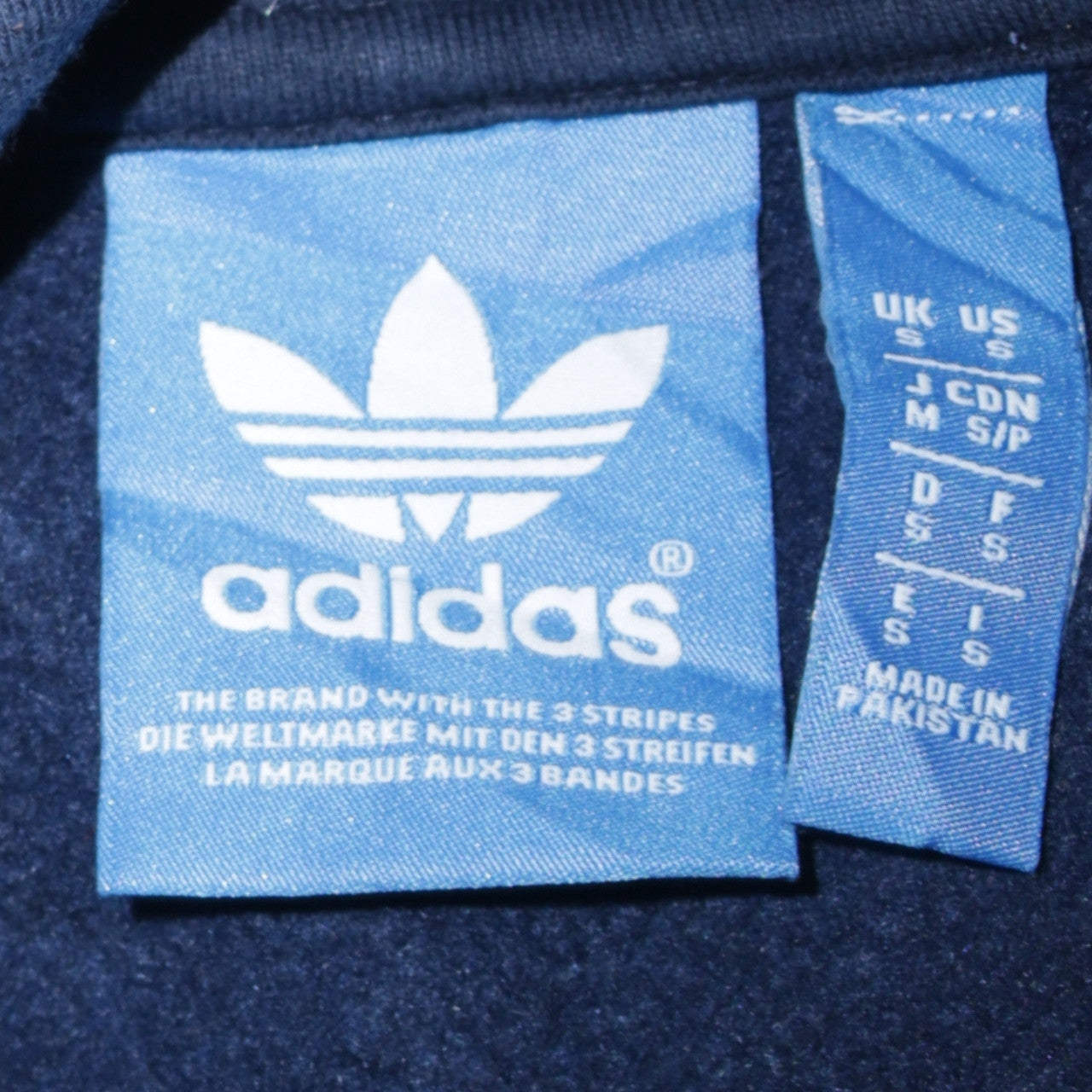 Adidas Men's Blue Pullover Hoodie Small Logo Graphic Fleece Sweatshirt