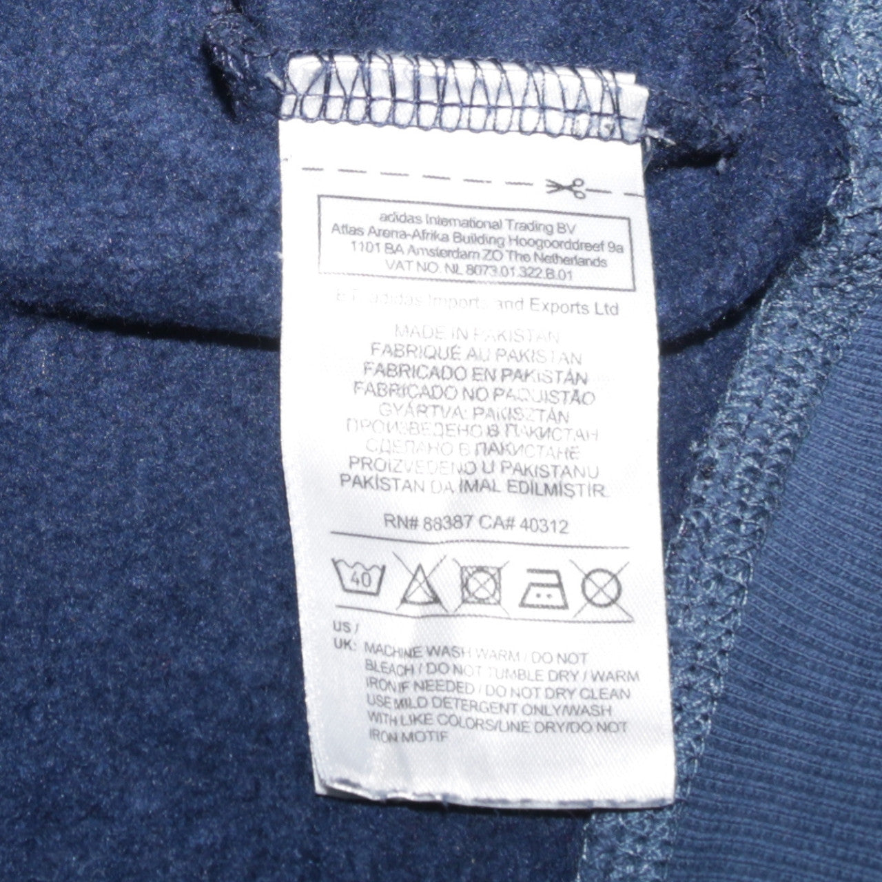 Adidas Men's Blue Pullover Hoodie Small Logo Graphic Fleece Sweatshirt