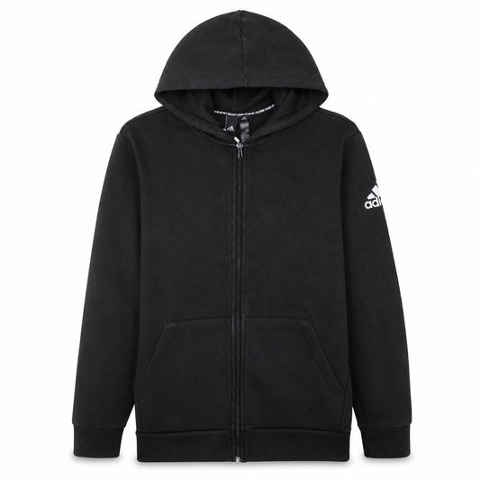 Adidas Men's Black Full Zip Hoodie L Sportswear Cotton Fleece