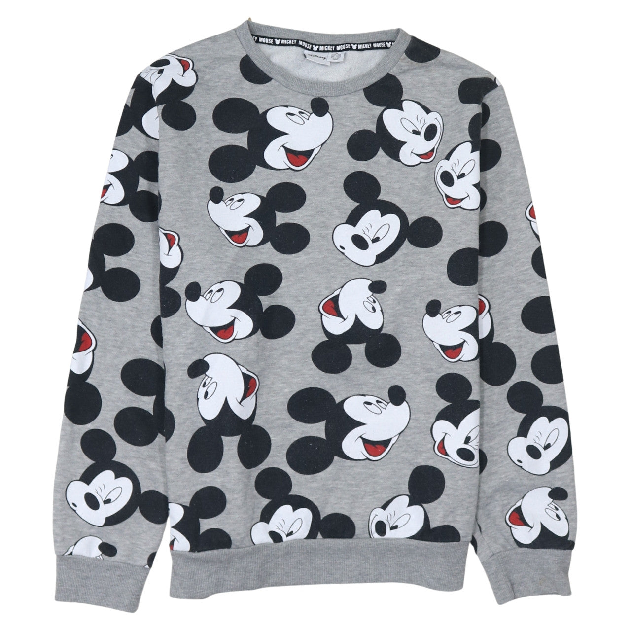 Disney Women Grey Mickey Mouse Sweatshirt M Graphic Pullover