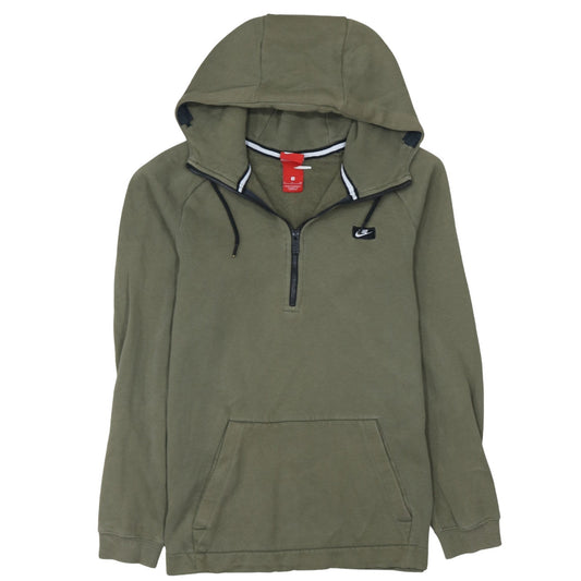 Nike Men Green 1/2 Zip Hoodie Size M Regular Fit Sportswear
