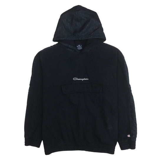 Champion Men's Black XL Pullover Hoodie with Logo Embroidery