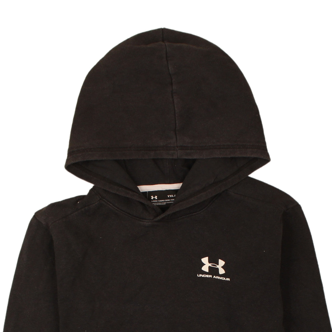 Under Armour Boys Black YXL Pullover Hoodie ColdGear Loose Fit