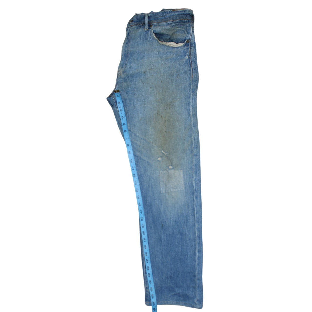 Levi's Men's Blue 501 Straight Leg Distressed Vintage Jeans 32W 34L