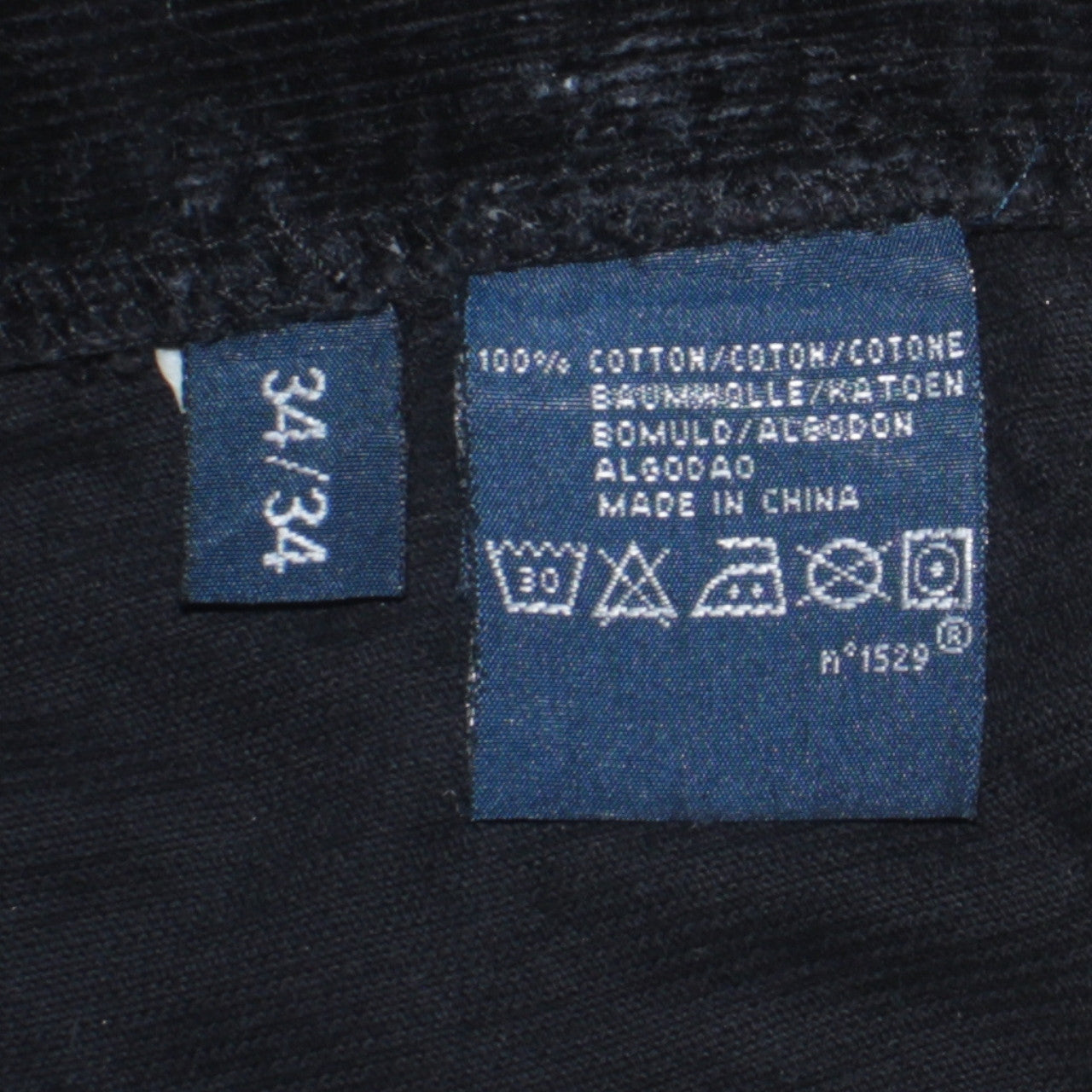 Polo Ralph Lauren Men’s Black Corduroy Chino Trousers 34/34