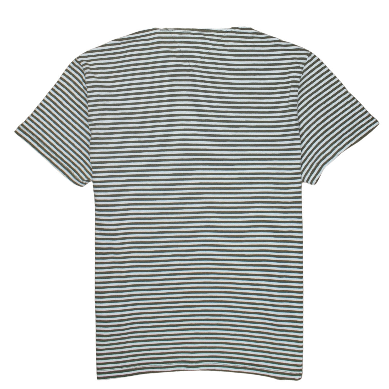 Tommy Jeans Men's Green White Striped Cotton T-Shirt XL