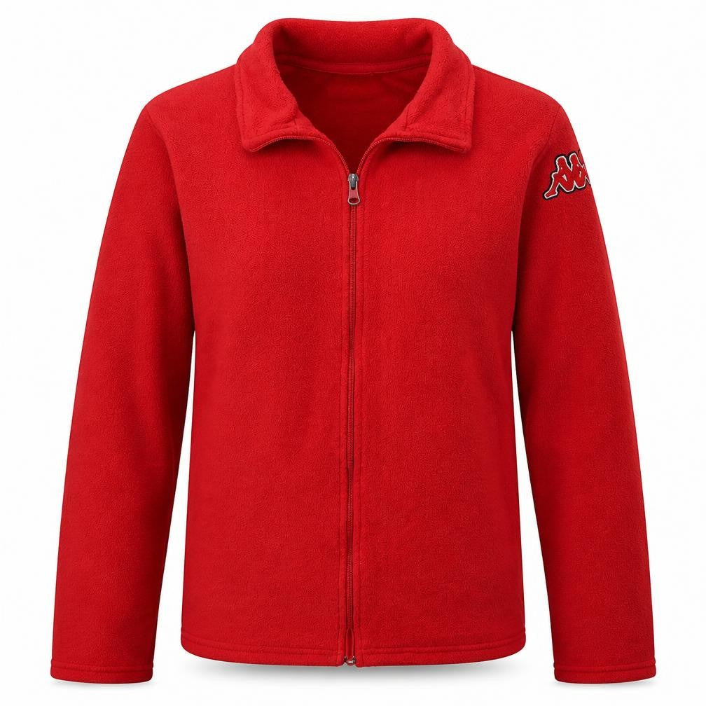 Kappa Womens Red Fleece Full Zip Sweatshirt XL Relaxed Fit