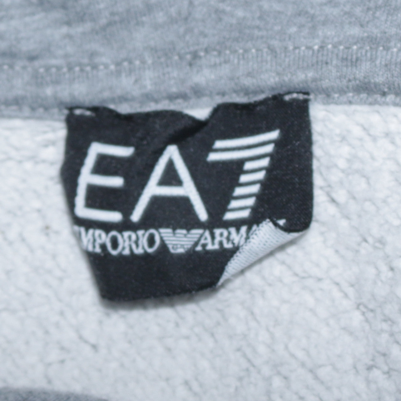 Emporio Armani EA7 Men's Grey XS Pullover Hoodie with Zip Pockets
