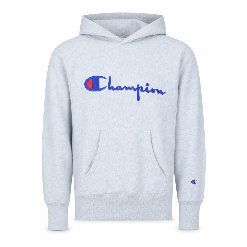 Champion Men’s Grey Small Reverse Weave Pullover Hoodie