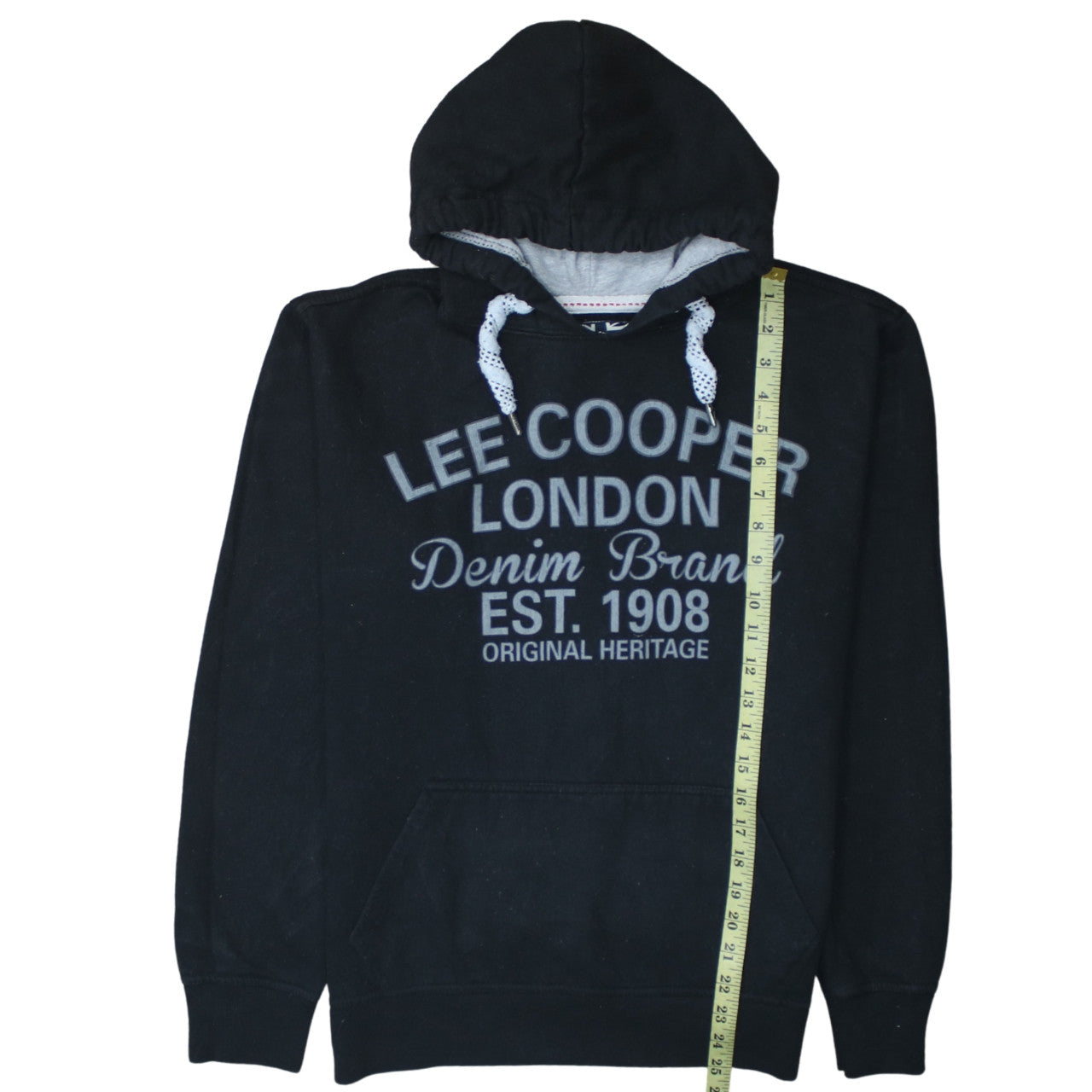 Lee Cooper Men's Black Pullover Hoodie L London Graphic Print