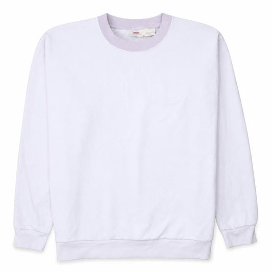 Levi's Womens White Purple Crew Neck Pullover Sweatshirt M