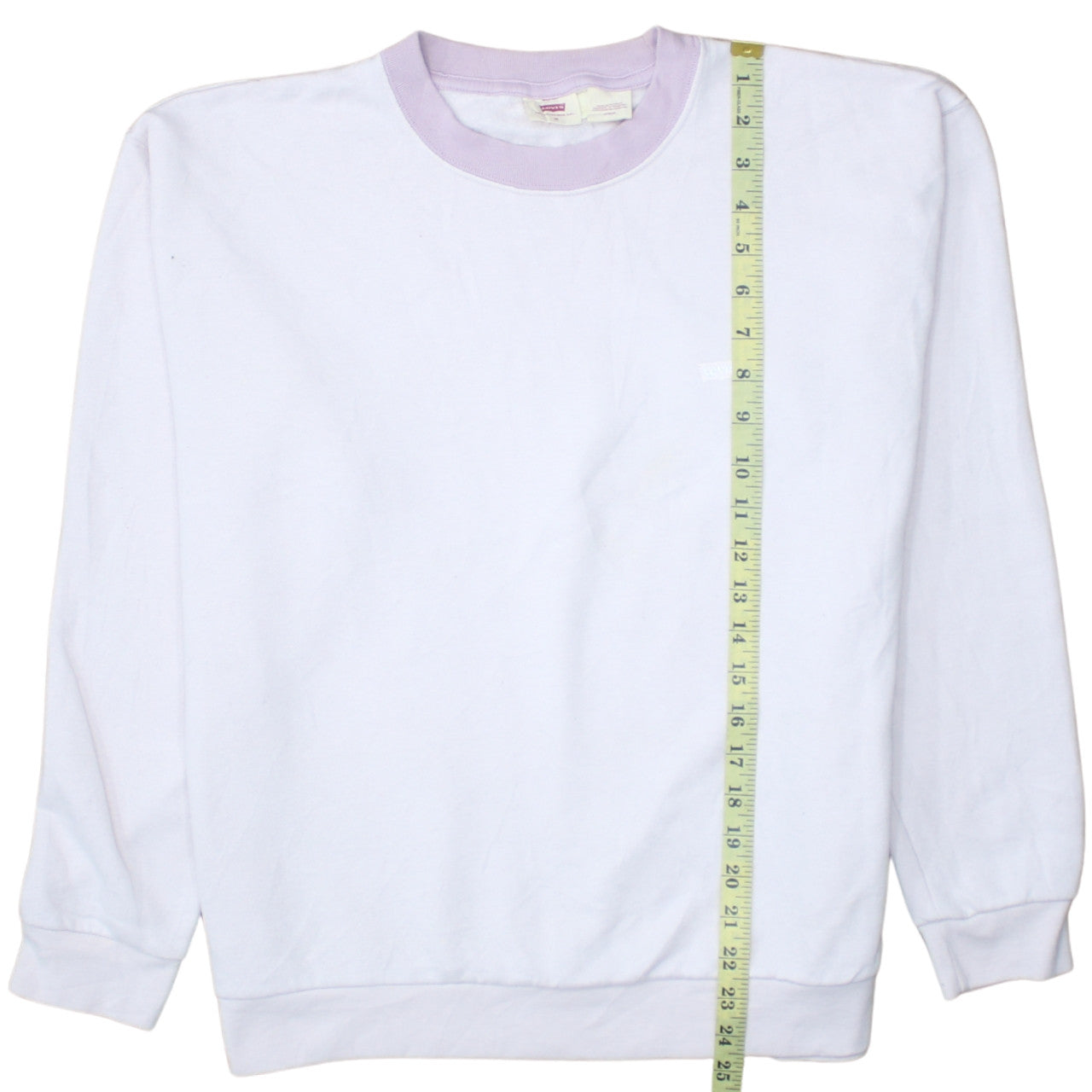 Levi's Womens White Purple Crew Neck Pullover Sweatshirt M
