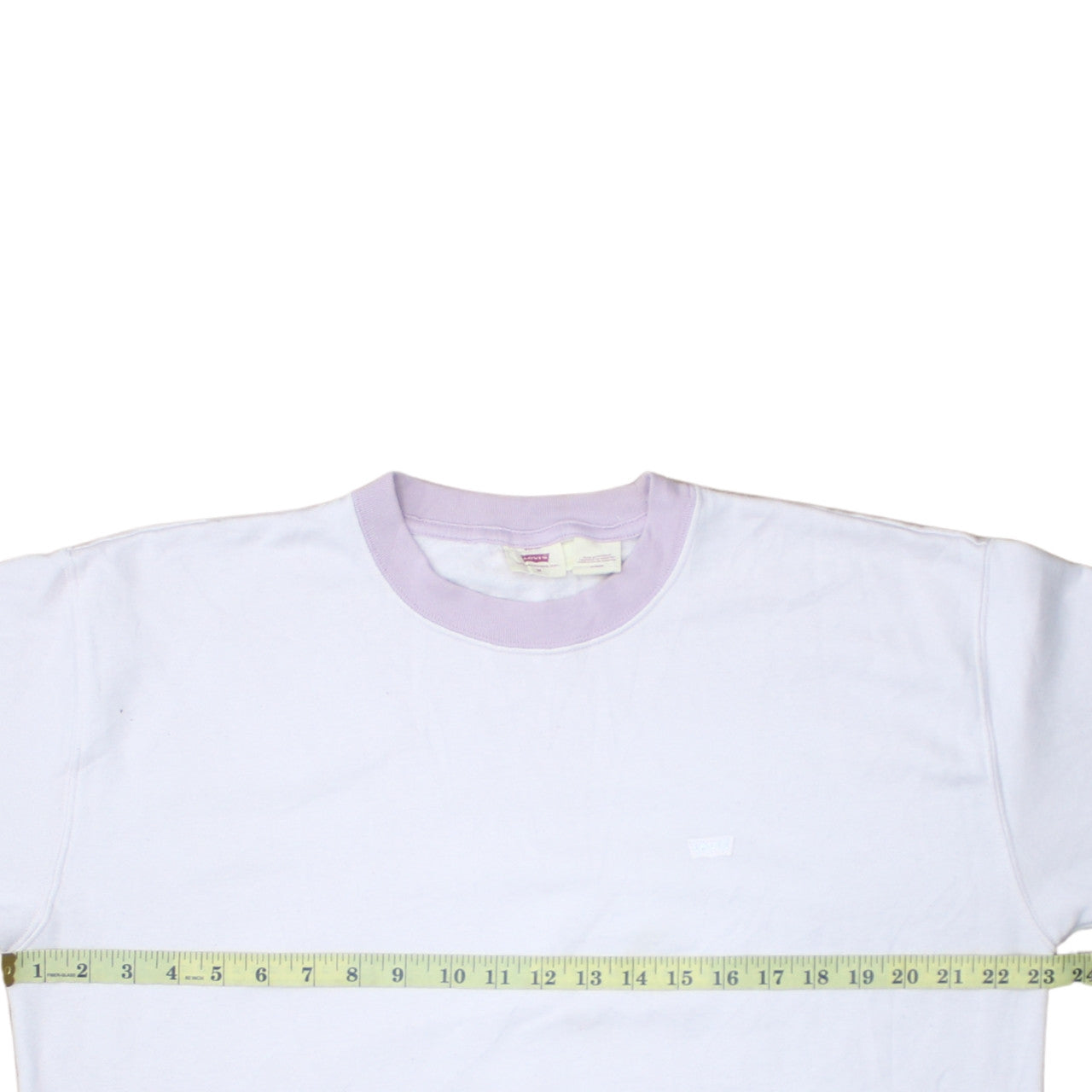 Levi's Womens White Purple Crew Neck Pullover Sweatshirt M