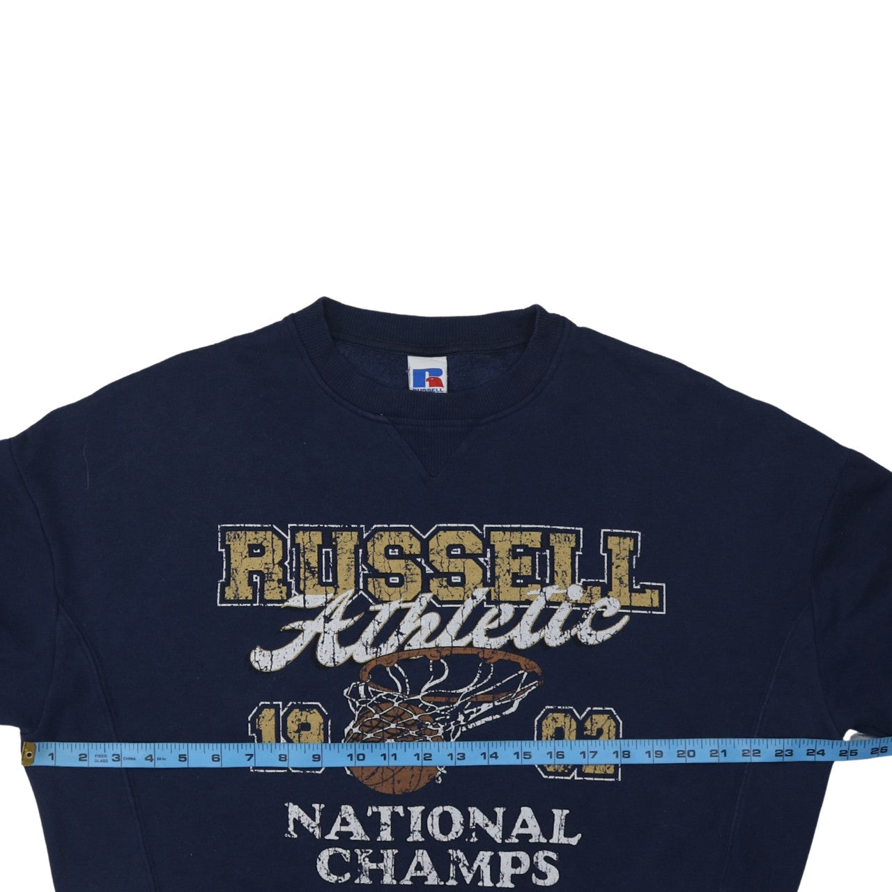 Russell Athletic Men's Blue XS Crew Neck Graphic Sweatshirt