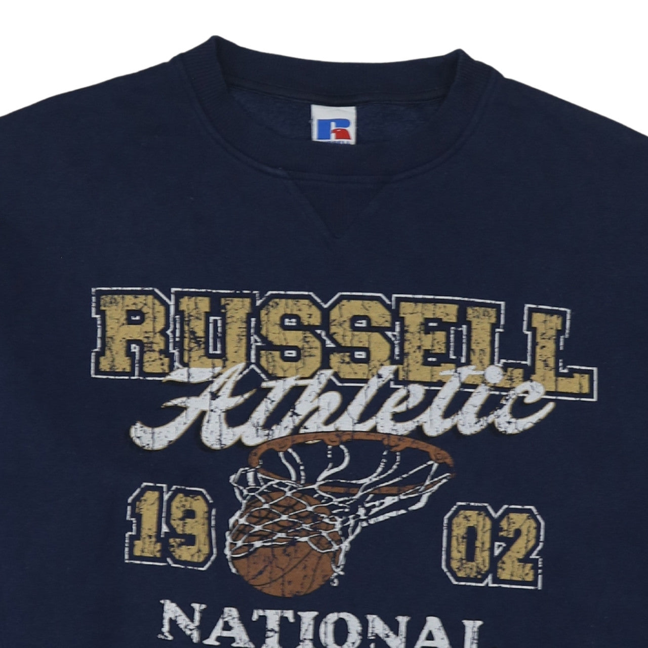 Russell Athletic Men's Blue XS Crew Neck Graphic Sweatshirt