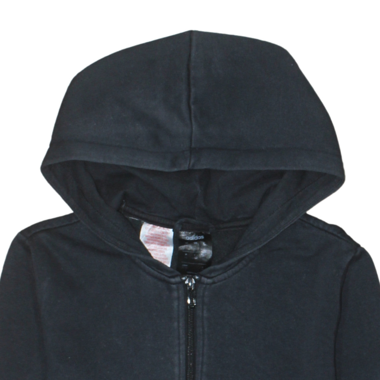 Adidas Boys Black Full Zip Hoodie 14-15 Years Hooded Sweatshirt