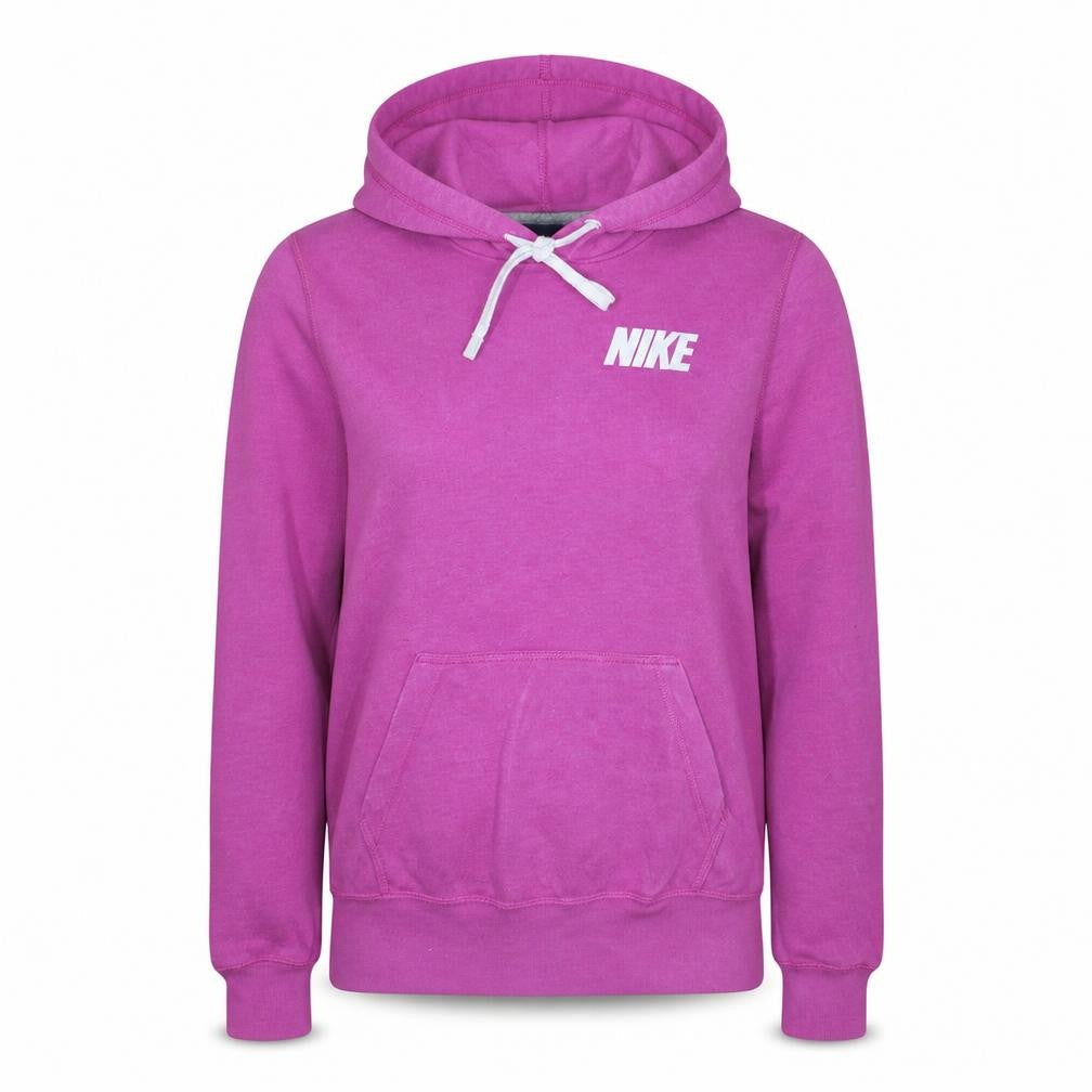 Nike Women Pink Pullover Hoodie Small Logo Design Cotton Blend