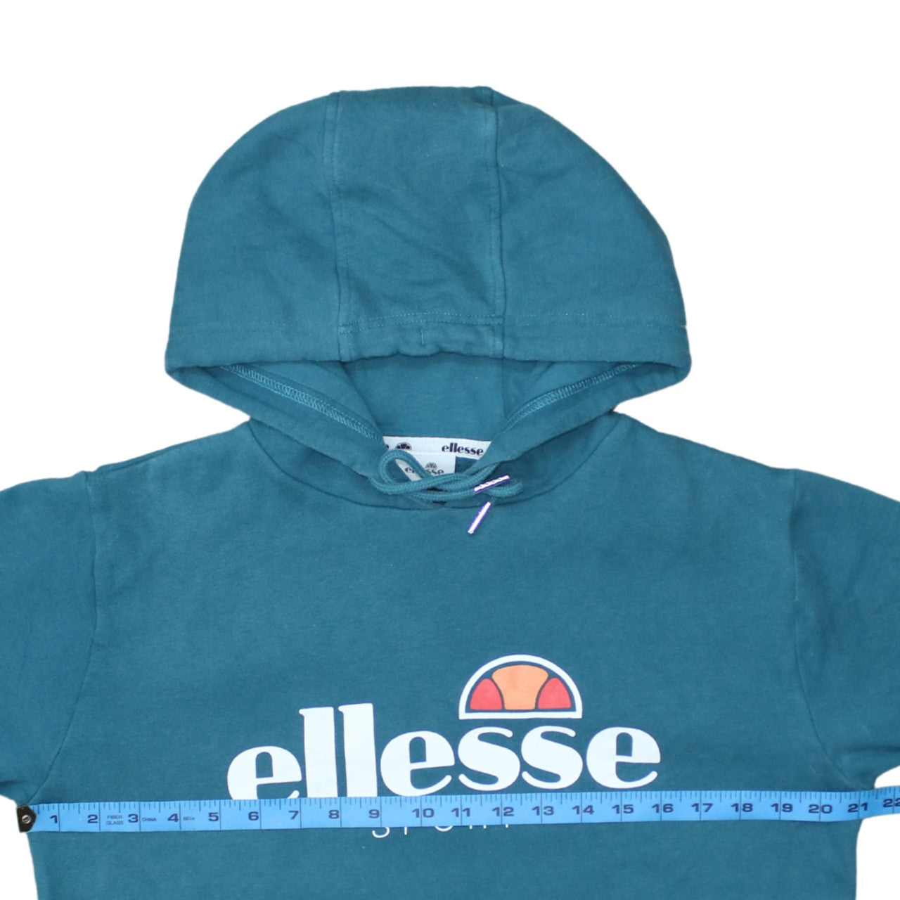 Ellesse Women’s Blue Pullover Hoodie UK 12 Cotton Blend Logo Sport