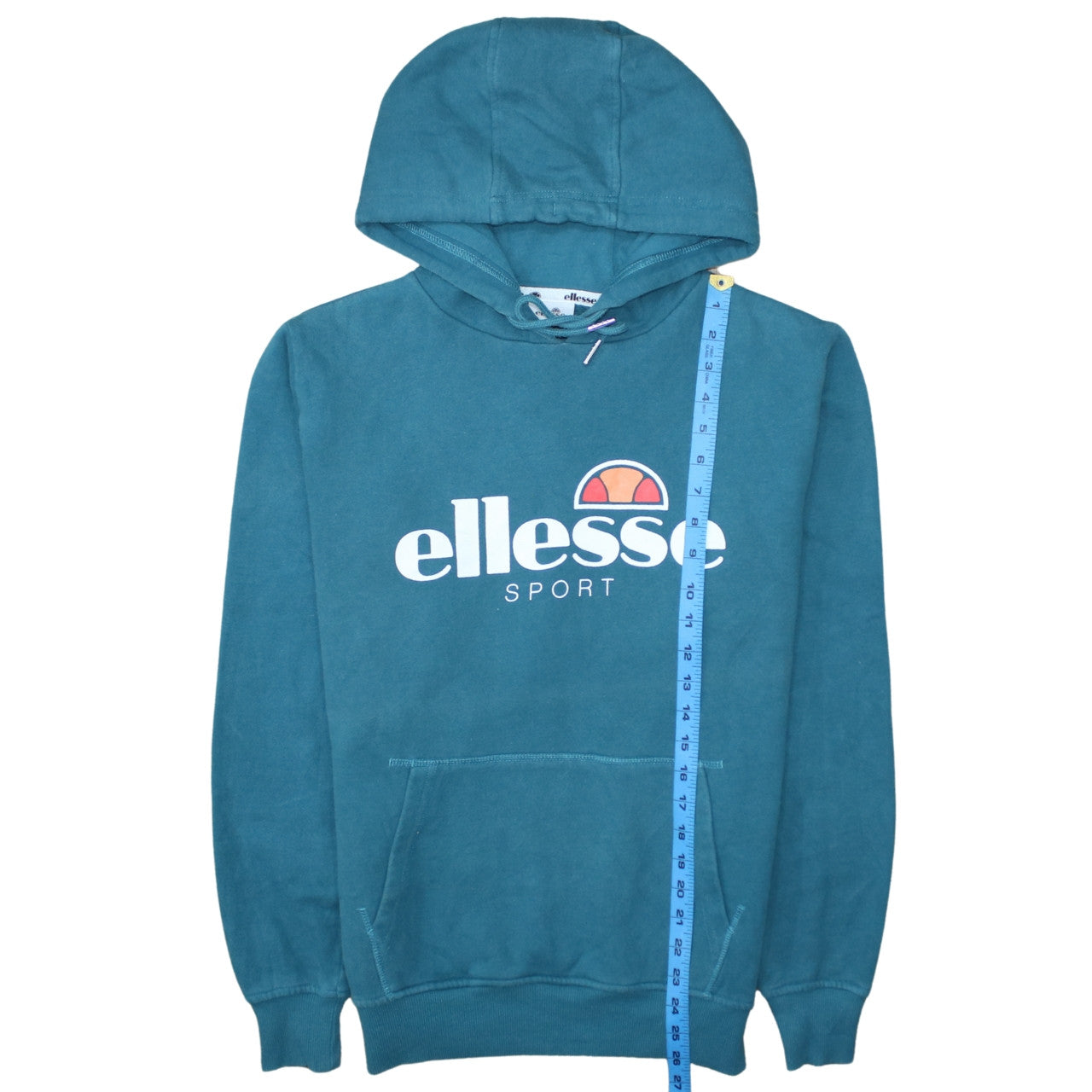 Ellesse Women’s Blue Pullover Hoodie UK 12 Cotton Blend Logo Sport