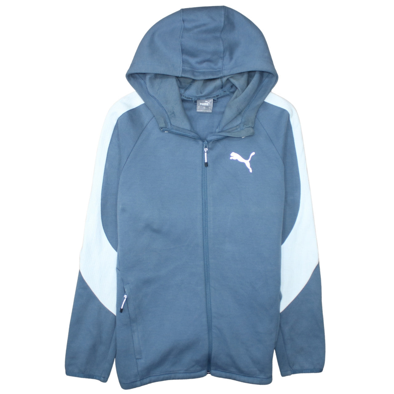 Puma Men Blue Full Zip Hoodie L Sportswear Training Sweatshirt