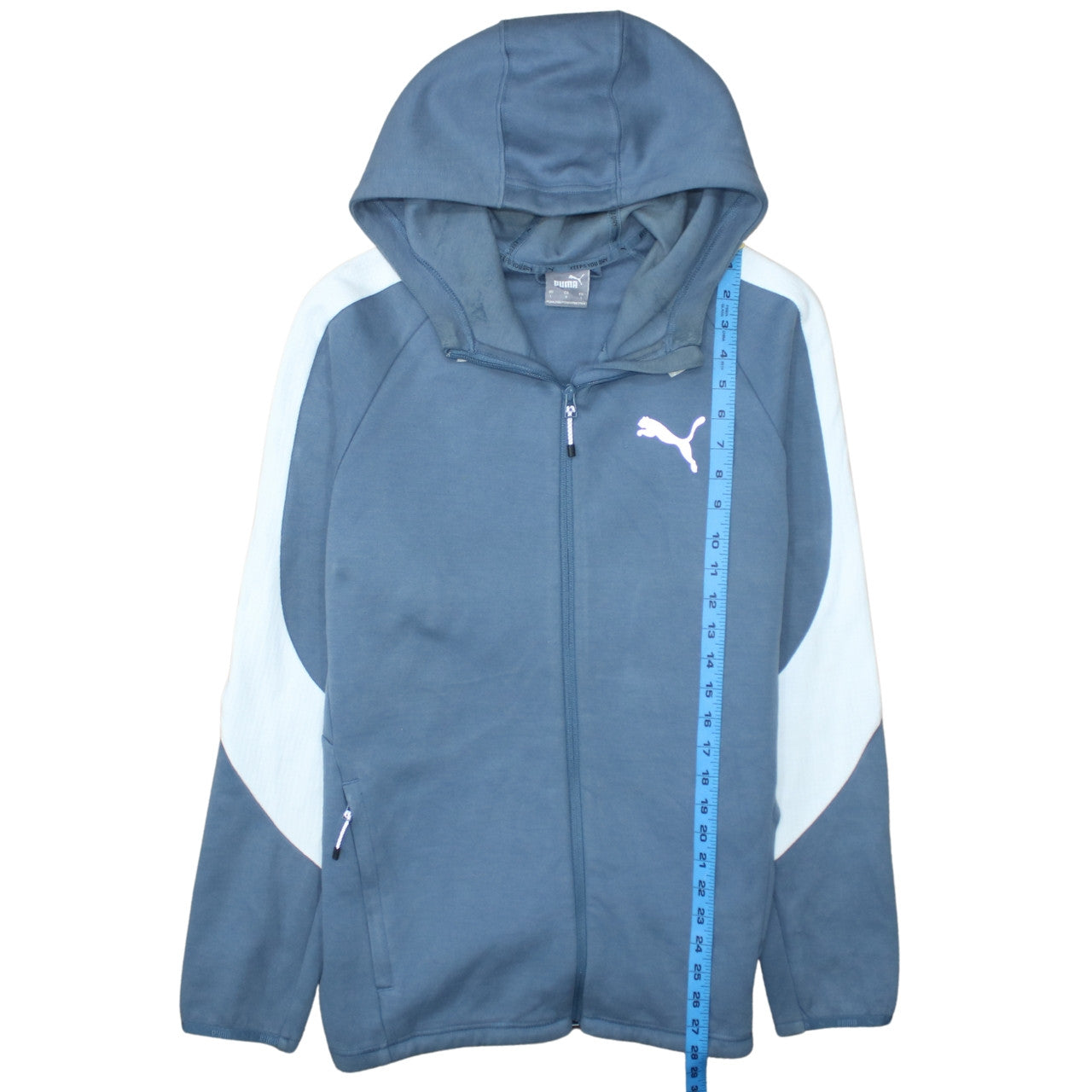 Puma Men Blue Full Zip Hoodie L Sportswear Training Sweatshirt