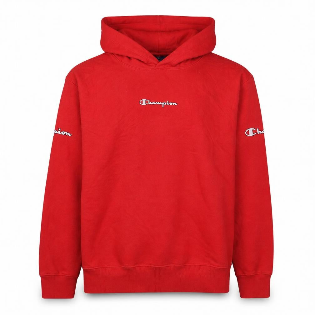 Champion Men Red XS Pullover Hoodie with Logo Print