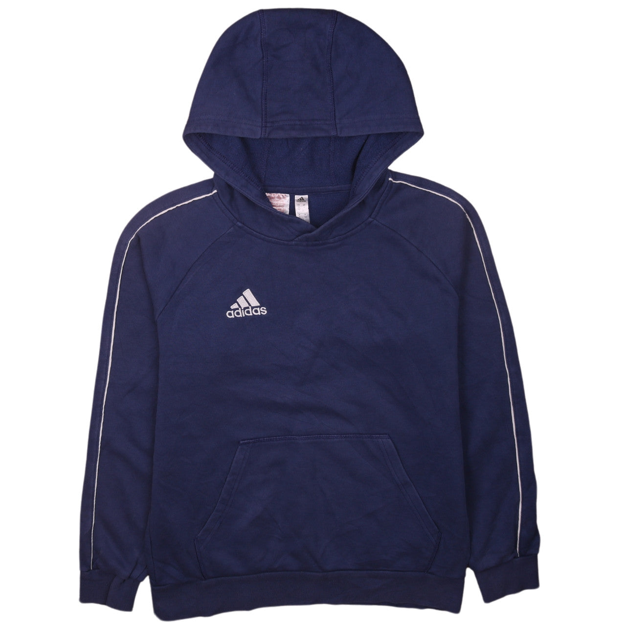 Adidas Teens Blue Pullover Hoodie 164 Logo Sportswear