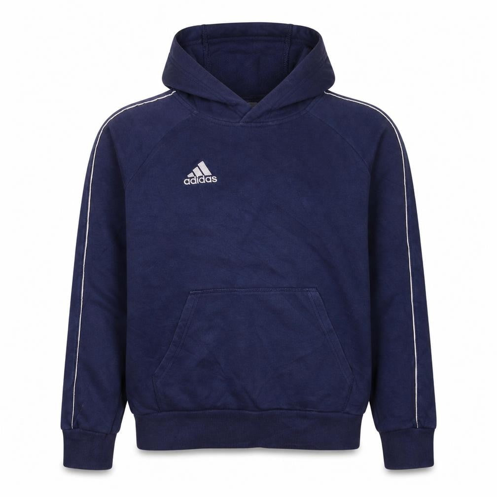 Adidas Teens Blue Pullover Hoodie 164 Logo Sportswear