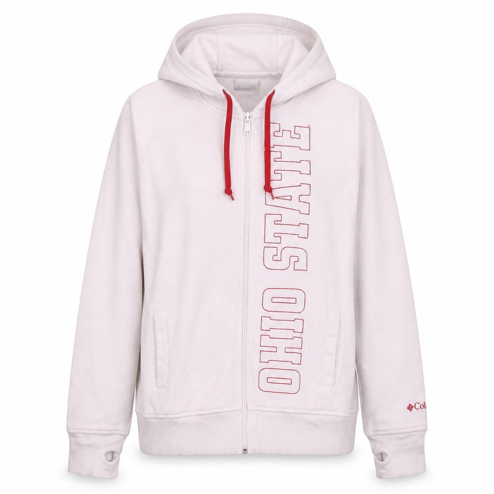 Columbia Women's White Full Zip Hoodie Size M Ohio State Logo