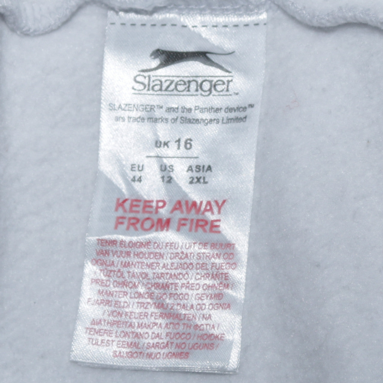 Slazenger Womens Light Grey Full Zip Hoodie UK 16 Cotton Blend