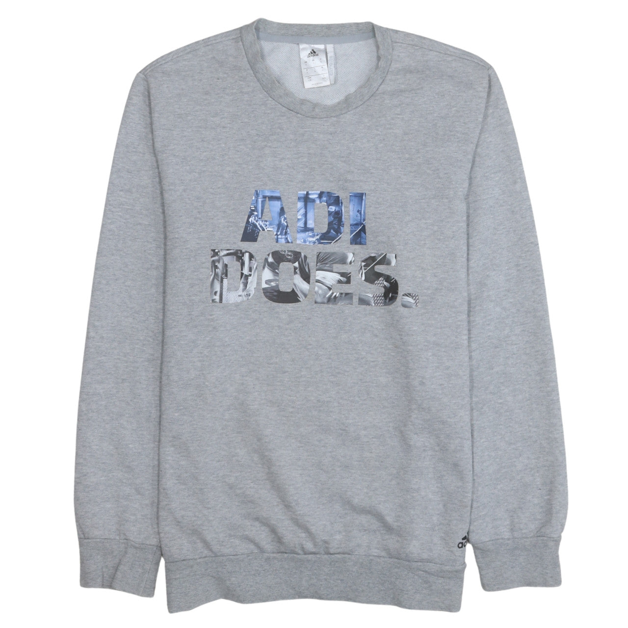 Adidas Mens Grey L Climalite Pullover Sweatshirt Crew Neck Logo