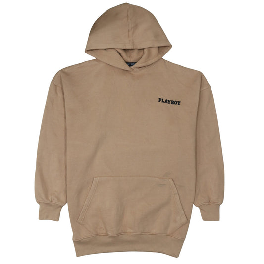 Playboy x Missguided Beige Unisex Hoodie Medium Pullover Graphic