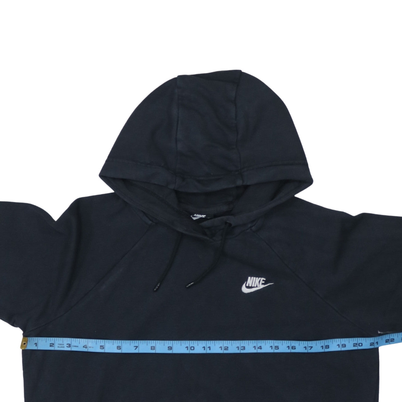 Nike Women Black Medium Pullover Hoodie Cotton Blend Logo Sportswear