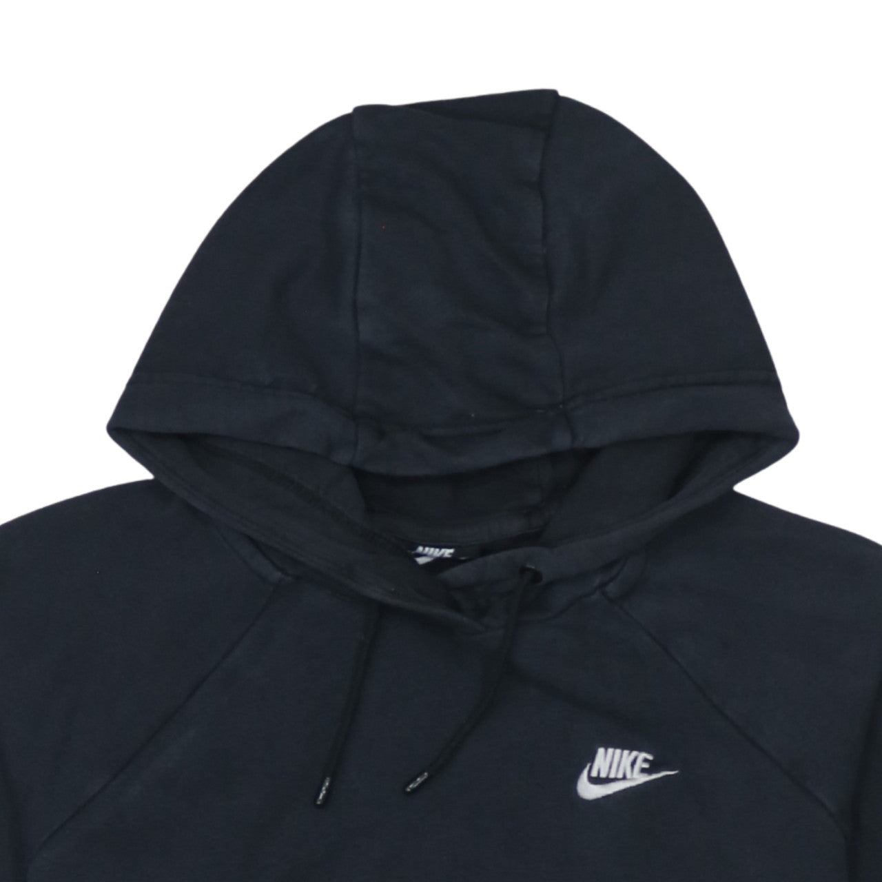 Nike Women Black Medium Pullover Hoodie Cotton Blend Logo Sportswear