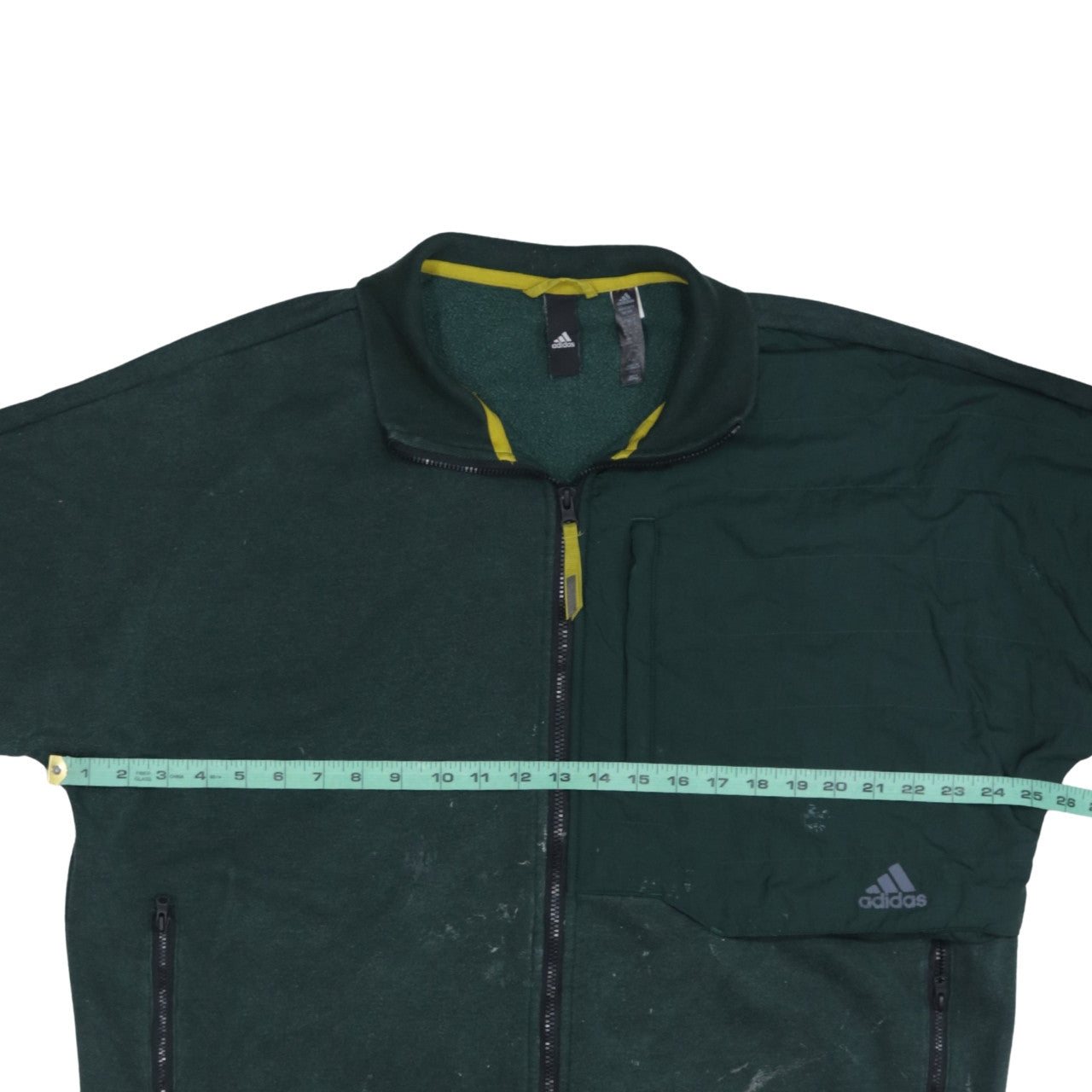 Adidas Men’s Green Full Zip Fleece Sweatshirt XL Regular Fit