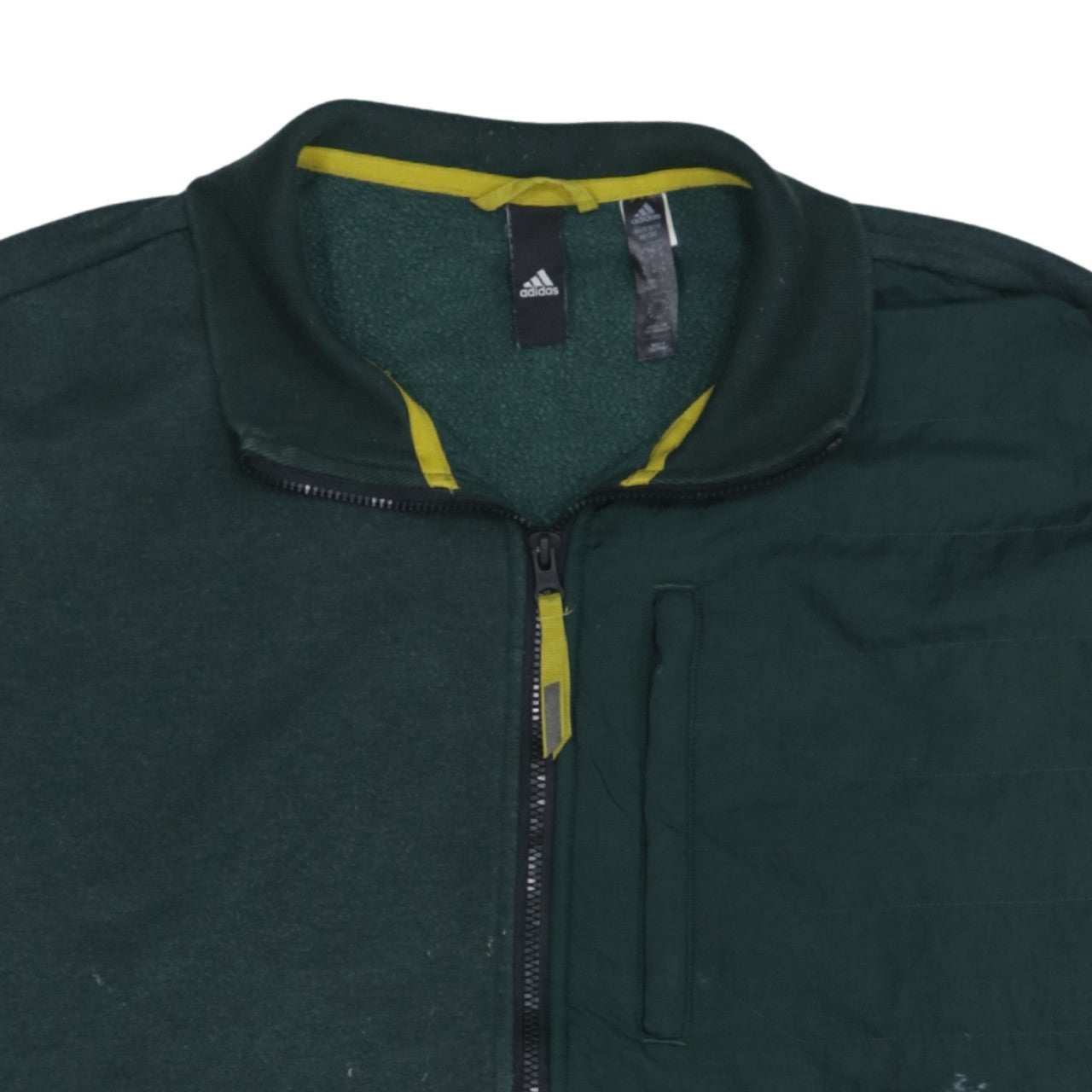 Adidas Men’s Green Full Zip Fleece Sweatshirt XL Regular Fit